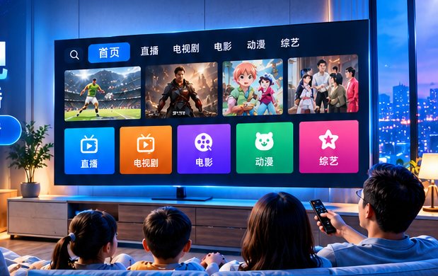 聚合影视 TV 大屏播放效果